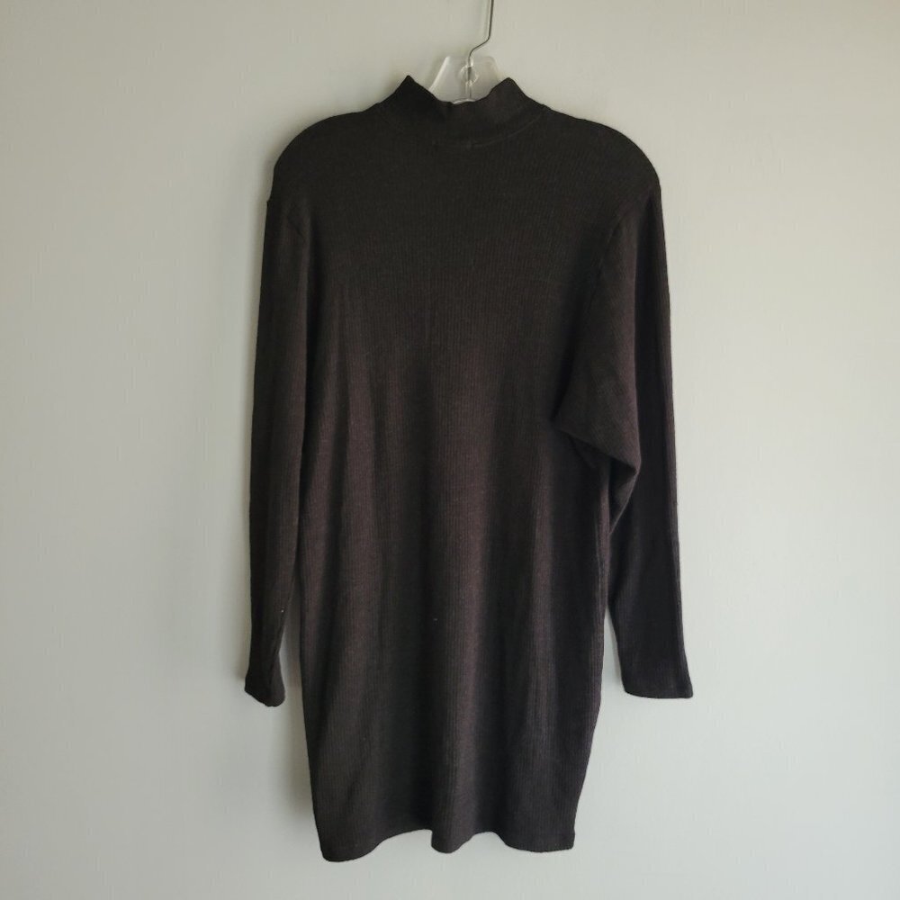 Splendid Long Sleeve Rib Knit Choker Black Top/Sweater or Dress—Size Small - Picture 3 of 10